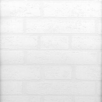Raised Brick White Textured Paintable Wallpaper 99423f