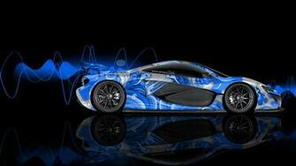 Mclaren P1 Gtr Frontup Blue Fire Abstract Car HD Wallpaper
