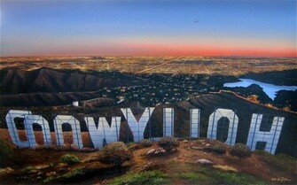 Hollywood Sign Sunset Los