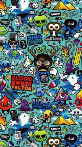 Stickers iPhone Wallpaper Top Background