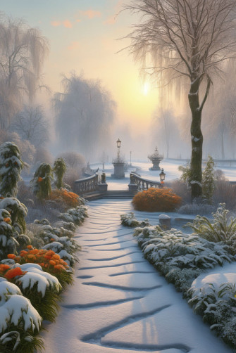 Snow Is Freshly Fallen And Untouched Playground