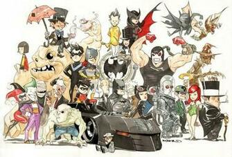 Chibi Batman Character Collage Wallpaper Comic Books Awesome Things