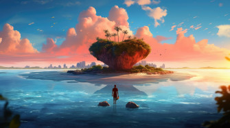 A 4k Ultra HD Wallpaper Featuring Heart Shaped Island Surrounded