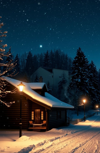 Winter Night Scenes Wallpaper
