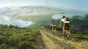 Mountain Biking Couple Wallpaper