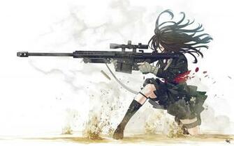 Anime Girls Women Weapon Barrett Cal Skirt School