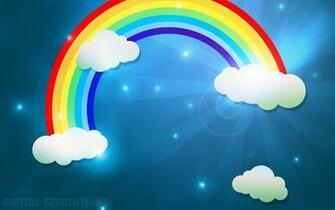 Rainbow In The Clouds Brite Wallpaper