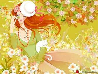 Glamour Girl Wallpaper Illustration Beautiful And