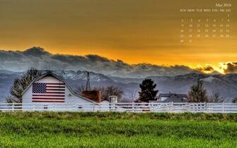 American Flag Barn Wallpaper