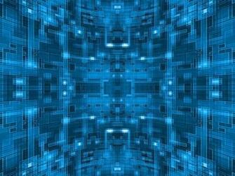 Abstract Blue Spherical Tile Circuit Background Digital Art By