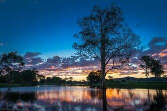 Wallpaper Australia River Sunset Desktop