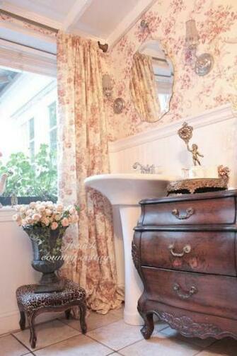 Love The Wallpaper And Matching Curtains For Home