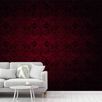 Peel And Stick Wallpaper Royal Vintage Gothic Dark Red Black Self