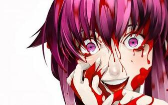Yuno Gasai Yandere Future Diary Blood Smiling Girl HD Wallpaper