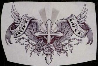Cross Designs With Wings Wallpaper And Such By