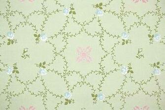 S Vintage Wallpaper Antique Pink And Green With Tiny Pale Blue