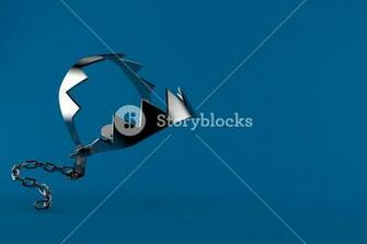Bear Trap Isolated On Blue Background Royalty Stock Image