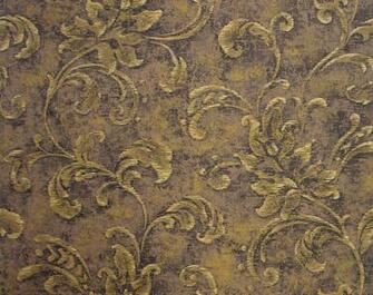 Black Brown Gold Leaf Scroll Wallpaper