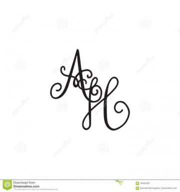 Handwritten Monogram Ah Icon Stock Vector Illustration Of Emblem