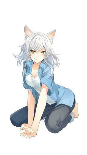Black Hanekawa Phone Wallpaper White Wolf Girl Anime