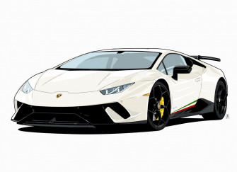 Lamborghini Huracan Cartoon Wallpaper