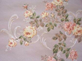 Vintage Wallpaper Yellow Roses French Cottage Peach