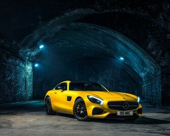 Mercedes Amg Gt C190 Gelben Supercar Hintergrundbilder