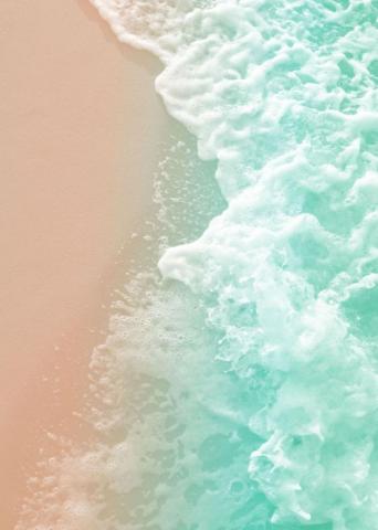 Soft Emerald Beige Ocean Poster By Anita S Bella Art