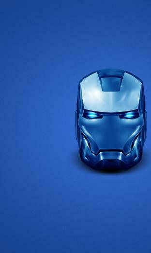 Blackberry Z10 Wallpaper Blue Iron Man Mask