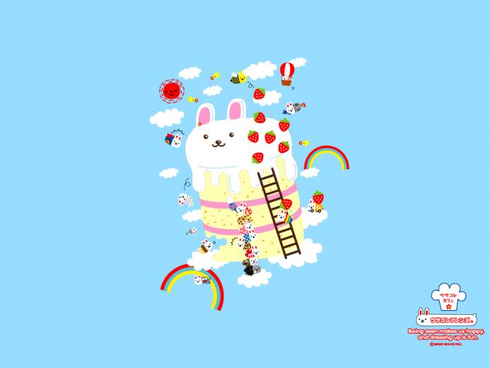 Usacolle Kawaii Wallpaper Blue Background