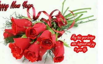 Happy New Year Red Rose Romantic Love Wallpaper HD