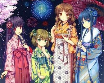 Anime Girl In Yukata Girls Kimono
