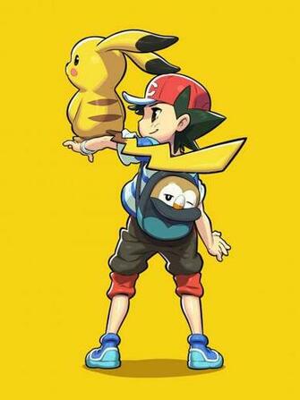 Pokemon Pikachu Rowlet And Satoshi Pure 4k Ultra HD