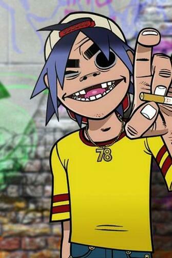 Wallpaper Gorillaz Sigarette Arm Wall Graffiti iPhone