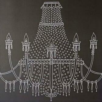 Chandelier Black White A001002 Wallpaper Panel Modern