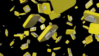 Snapchat Social Icons Fall Loop Animation With Transparent