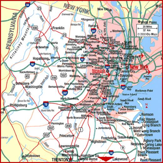 Highway Map Of Northern New Jersey Aaccessmaps