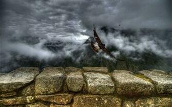 Clouds Landscapes Nature Birds Bird Of Prey Wallpaper