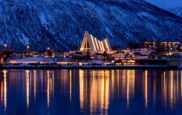 Wallpaper Winter Snow Trees Mountains Night City The