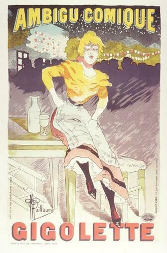 Comiique Gigolette Vintage European Fine Art Posters Wallpaper Image