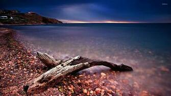 Pebble Beach At Sunset Wallpaper