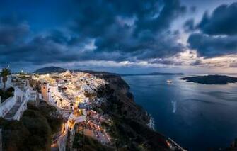 Wallpaper Sea Coast Island Santorini Greece
