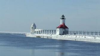 Winter Lighthouse Desktop Wallpaper HD