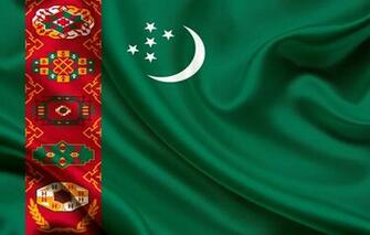 Wallpaper Flag Green Ornament Turkmenistan Turkmen