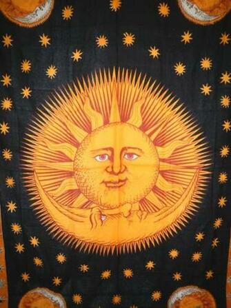 Celestial Sun And Moon Tapestry Stars