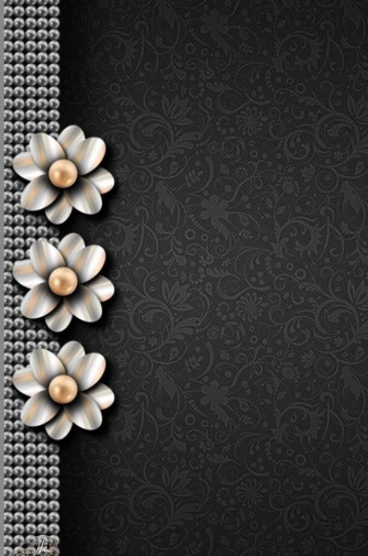 Black And White Floral Phone Wallpaper
