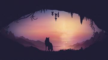 Fox Cave Minimalist 4k Wallpaper