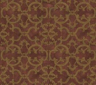 Burgundy Rose Ironwork Damask Wallpaper Double Rolls