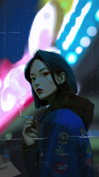 Anime Girl Smoking 4k Wallpaper iPhone HD Phone 9430f