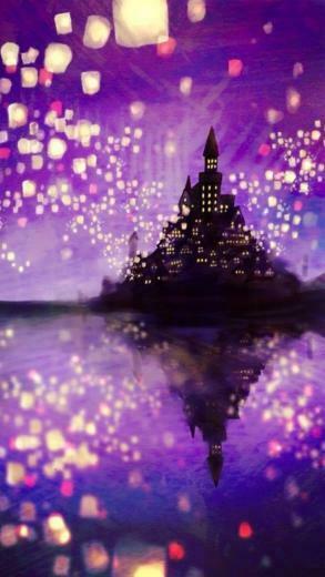 Castles Floating Lanterns Fans Art Tangled Disney Movie
